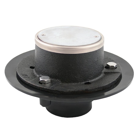 Jones Stephens Non-Adjustable Code Blue Drain with Cast Iron Top and ABS Base Test Cap Included D64011